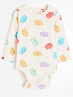 H&M Lego Duplo Patterned Long-Sleeved Baby One-Piece Bodysuit Size 18 Months
